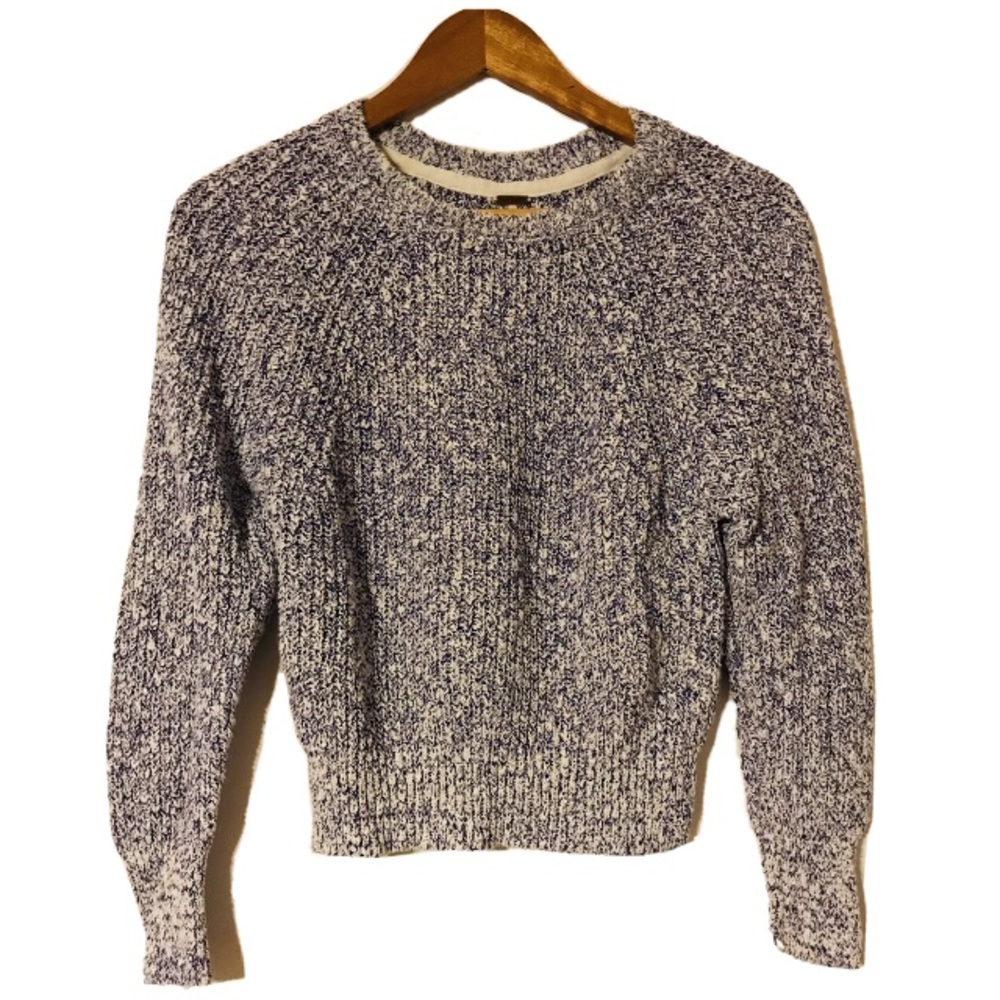 Free People XS Womens Purple White Knit Sweater